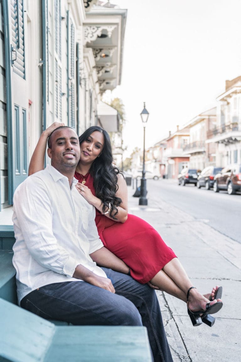 Anniversary of a happy couple in the New Orleans French Quarter