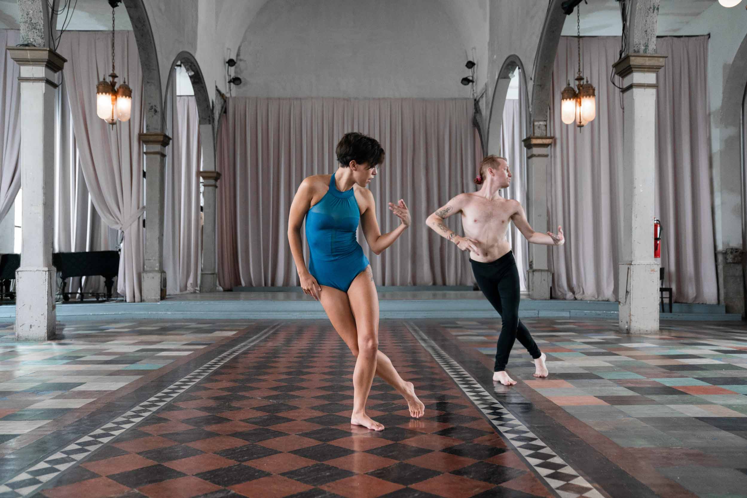 Ballet dancers performing in Marigny Opera House cathedral in New Orleans