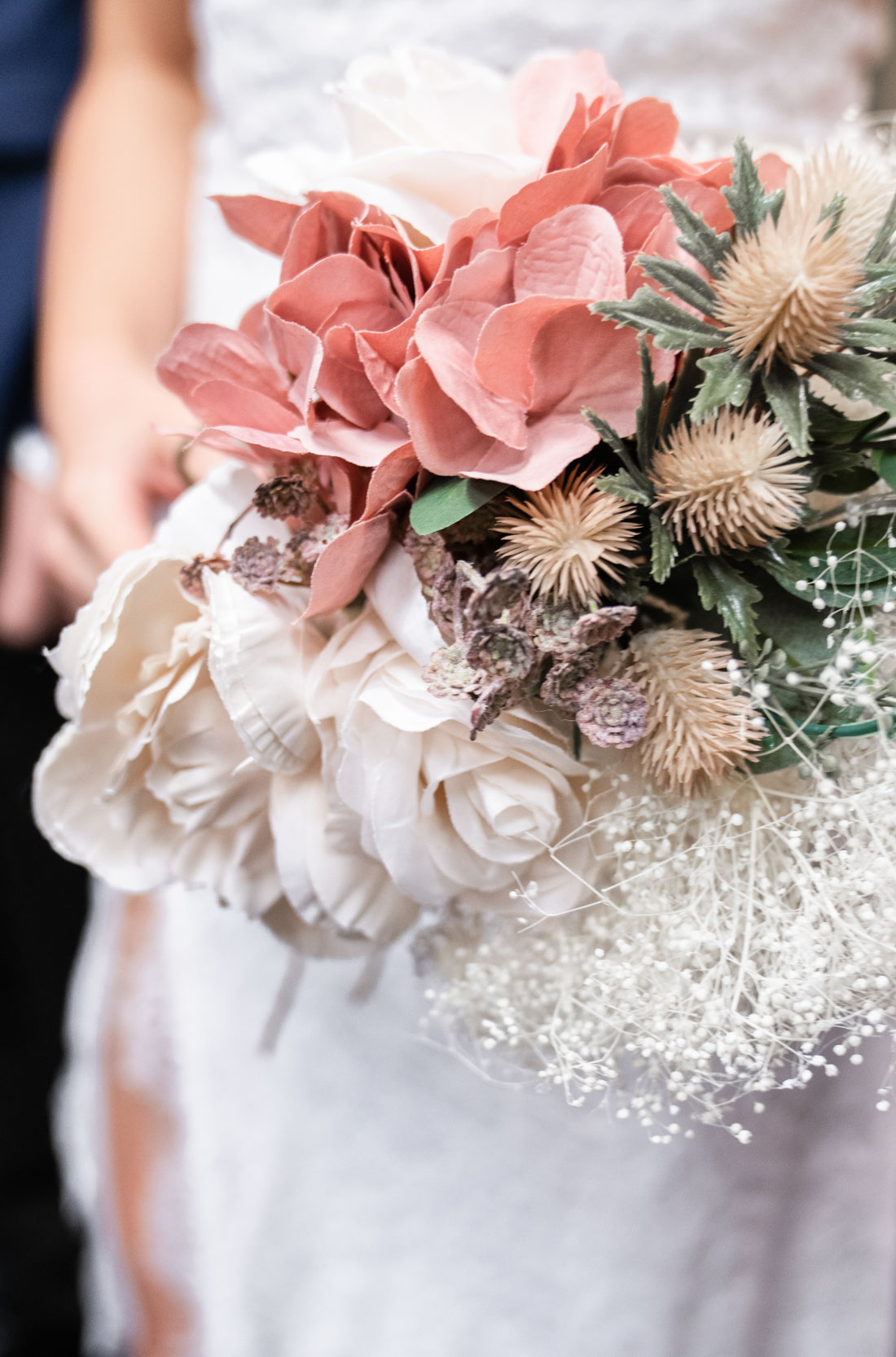 Bridal flowers on wedding day