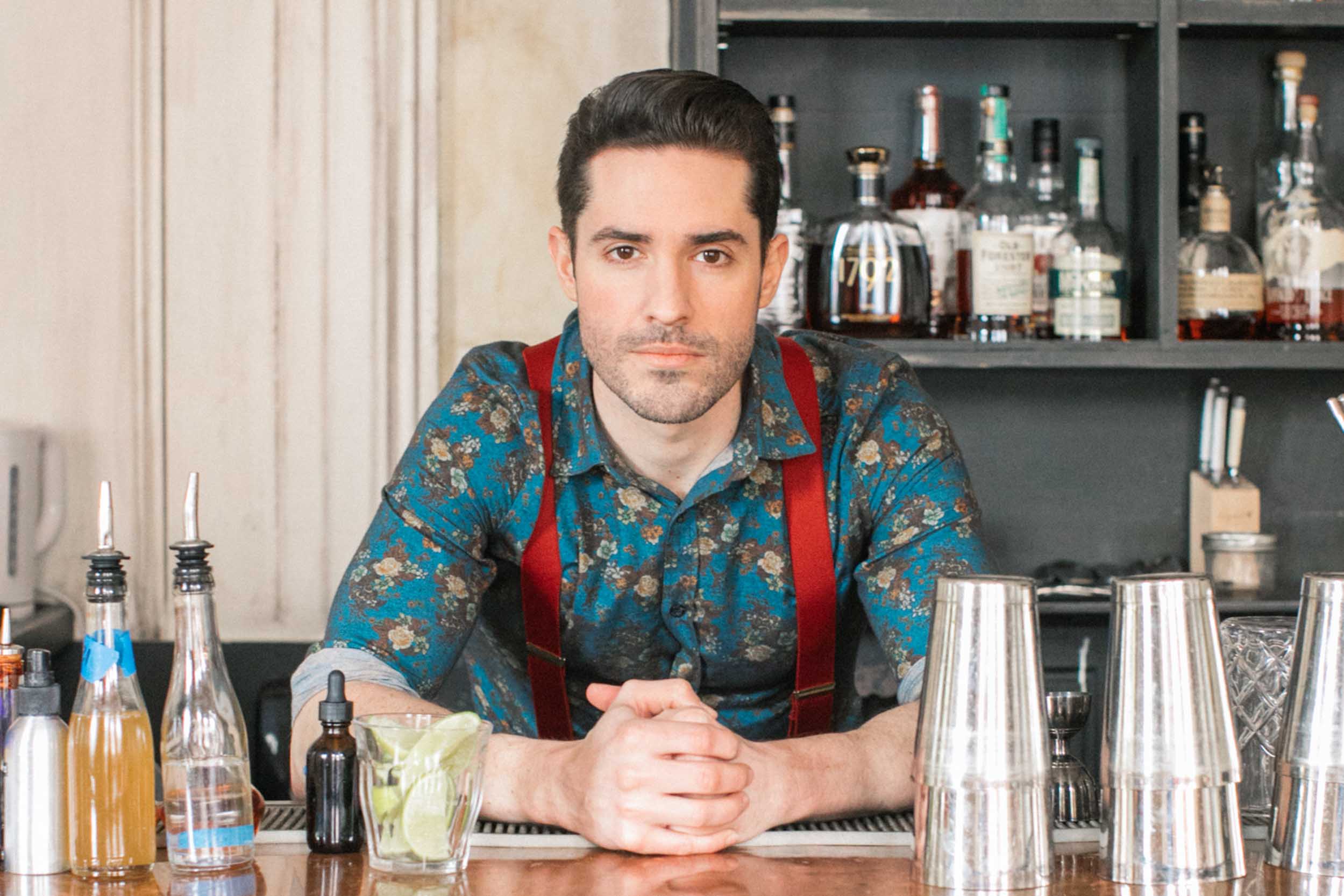 Ryan H Gray Photography bartending in New Orleans