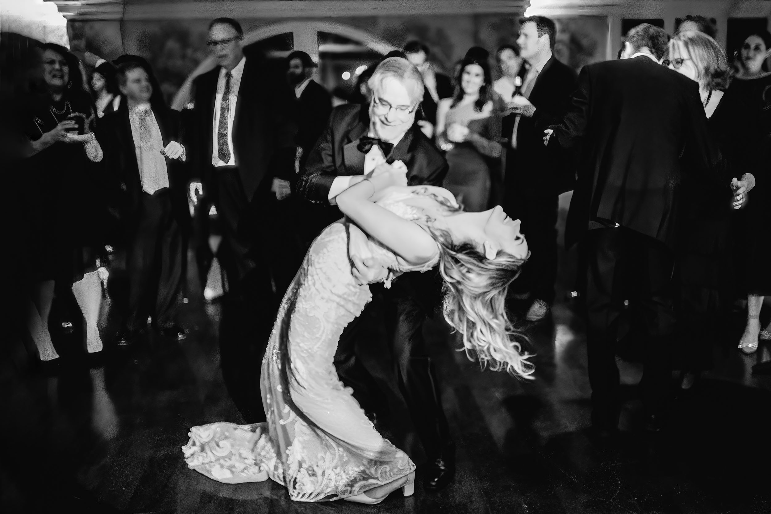 father dancing with her daughter during wedding reception at the Riverview Room in New Orleans